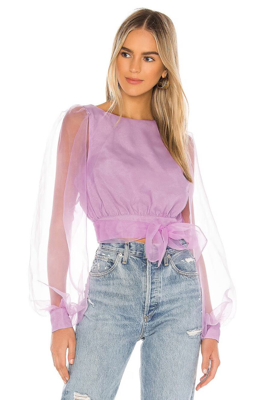 NWT LOVERS AND FRIENDS Mi Amor Top Lilac Organza XS